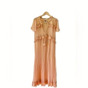 Z&L Europe sheer Lace Maxi Dress boho hippie style